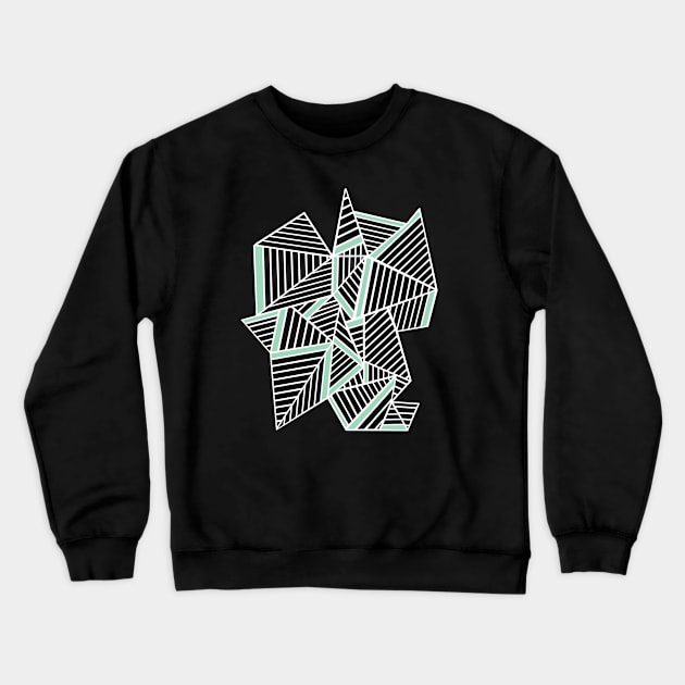 Abstract Lines Mint Crewneck Sweatshirt by ProjectM